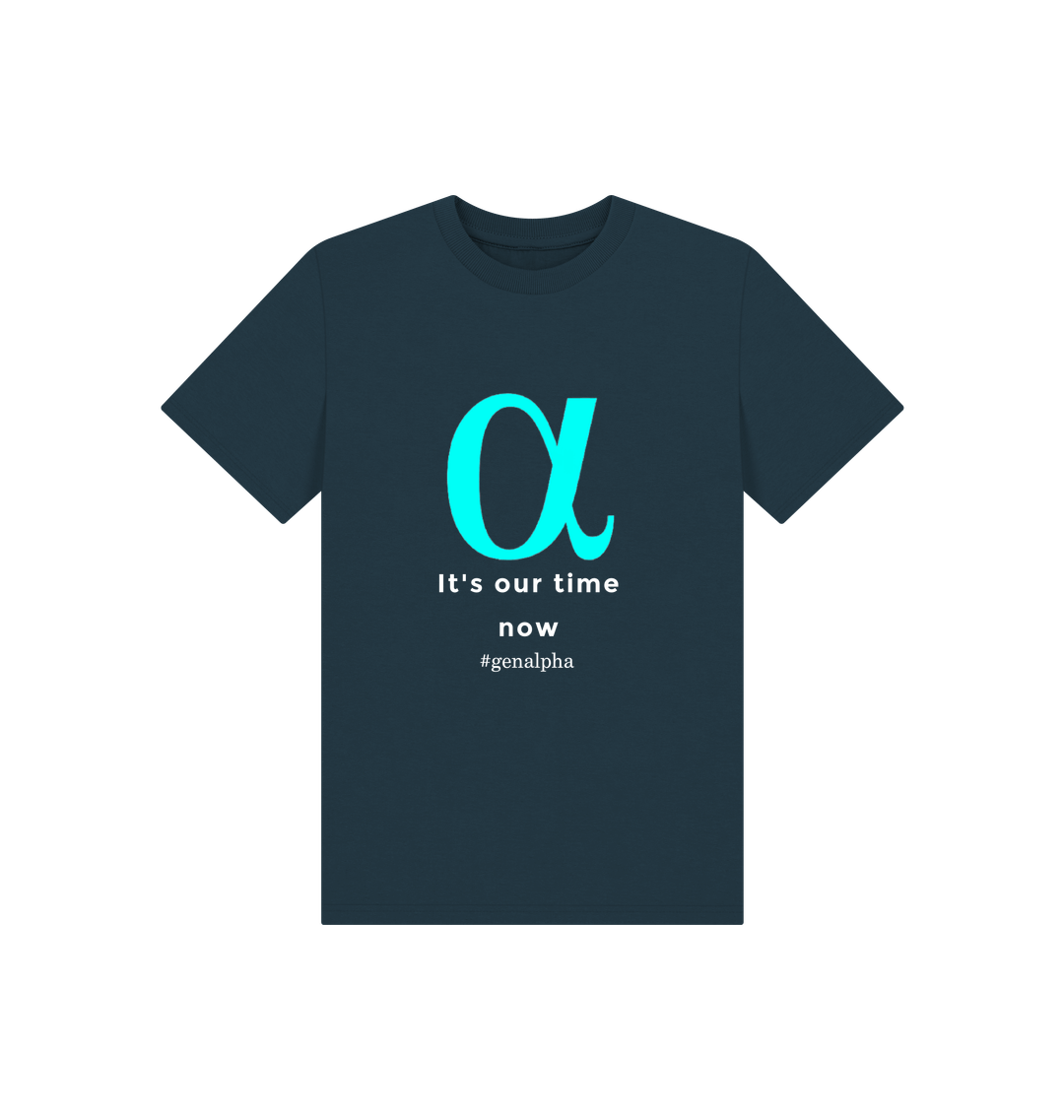 Denim Blue Printed Kids T-Shirt