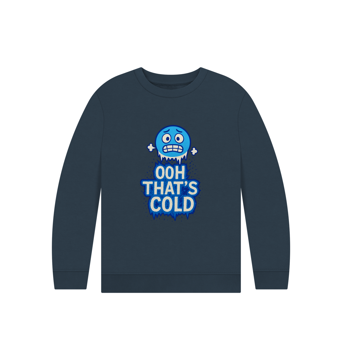 Navy Blue Printed Kids Jumper Front