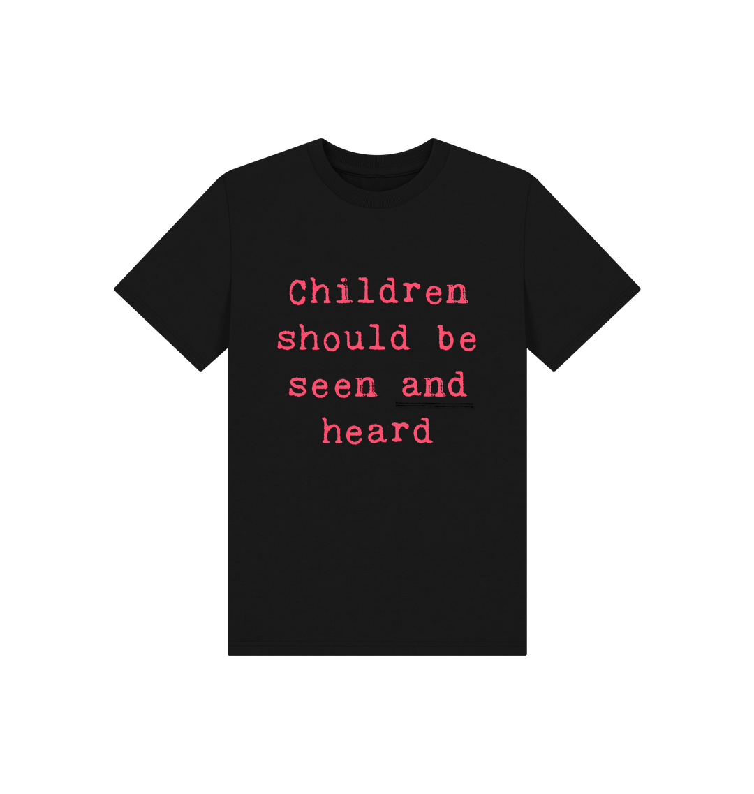 Black Printed Kids T-Shirt