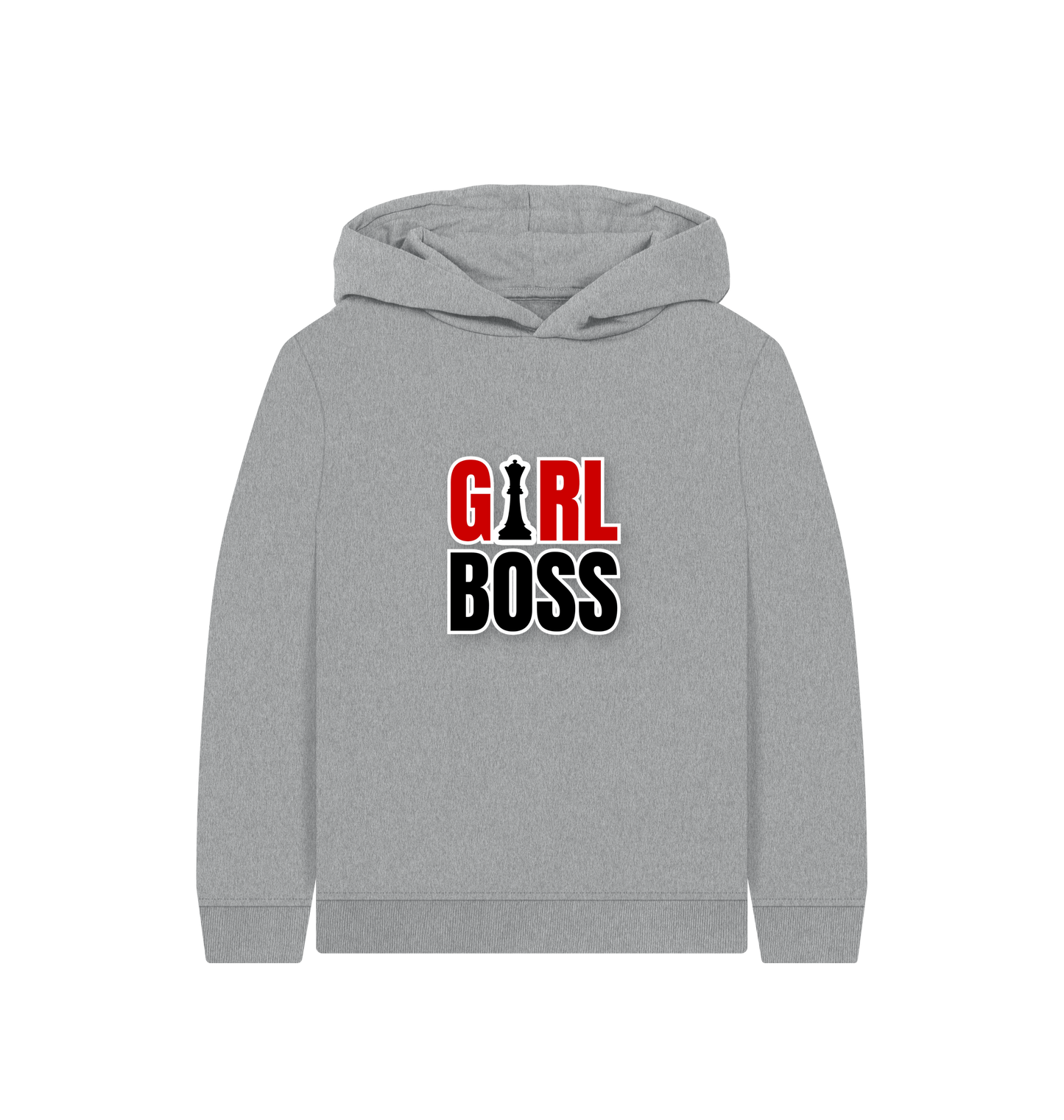 Athletic Grey Printed Kids Hoodie Front