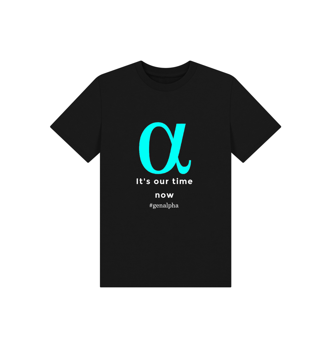 Black Printed Kids T-Shirt