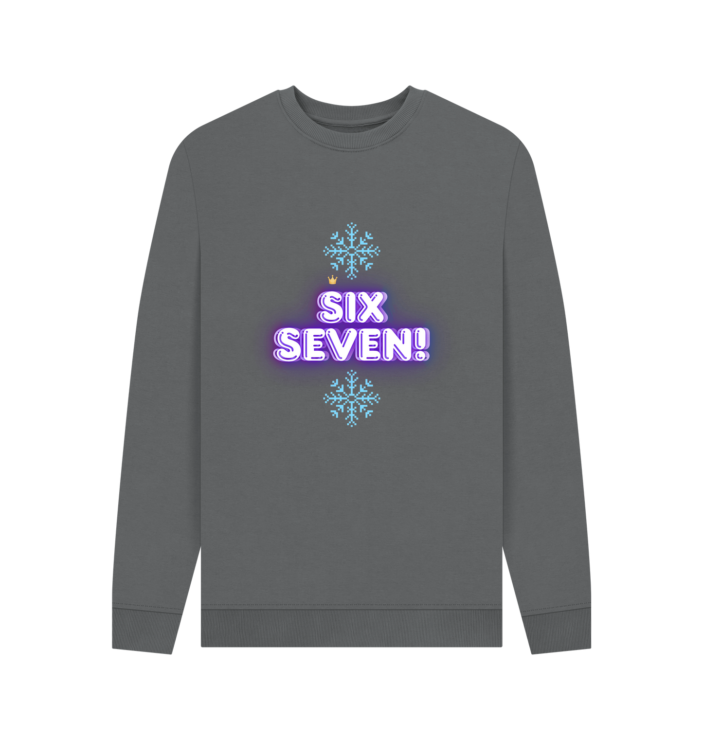 Slate Grey Printed Sweater Front