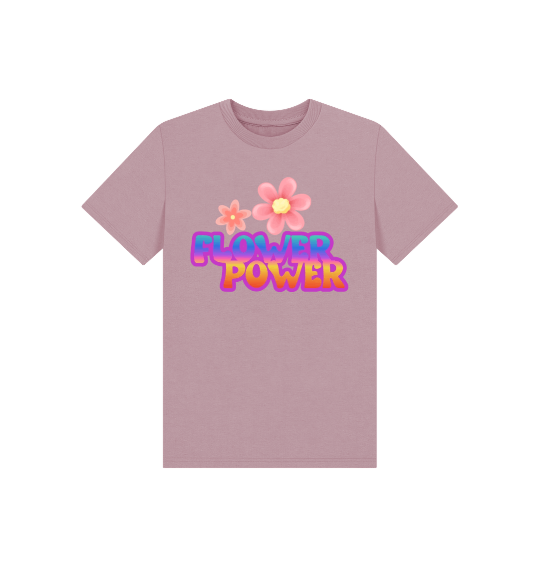 Mauve Printed Kids T-Shirt Front