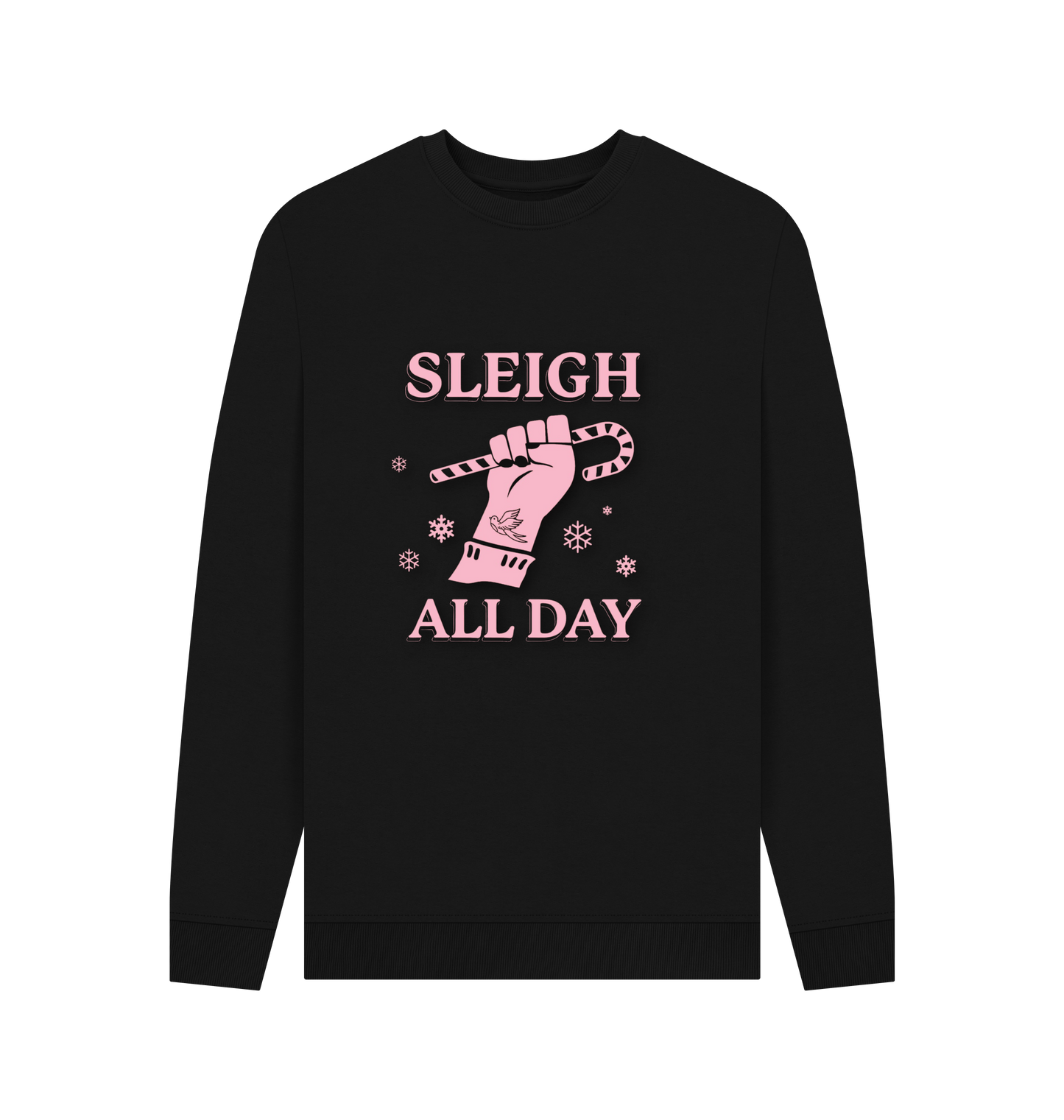 Black Printed Sweater Front