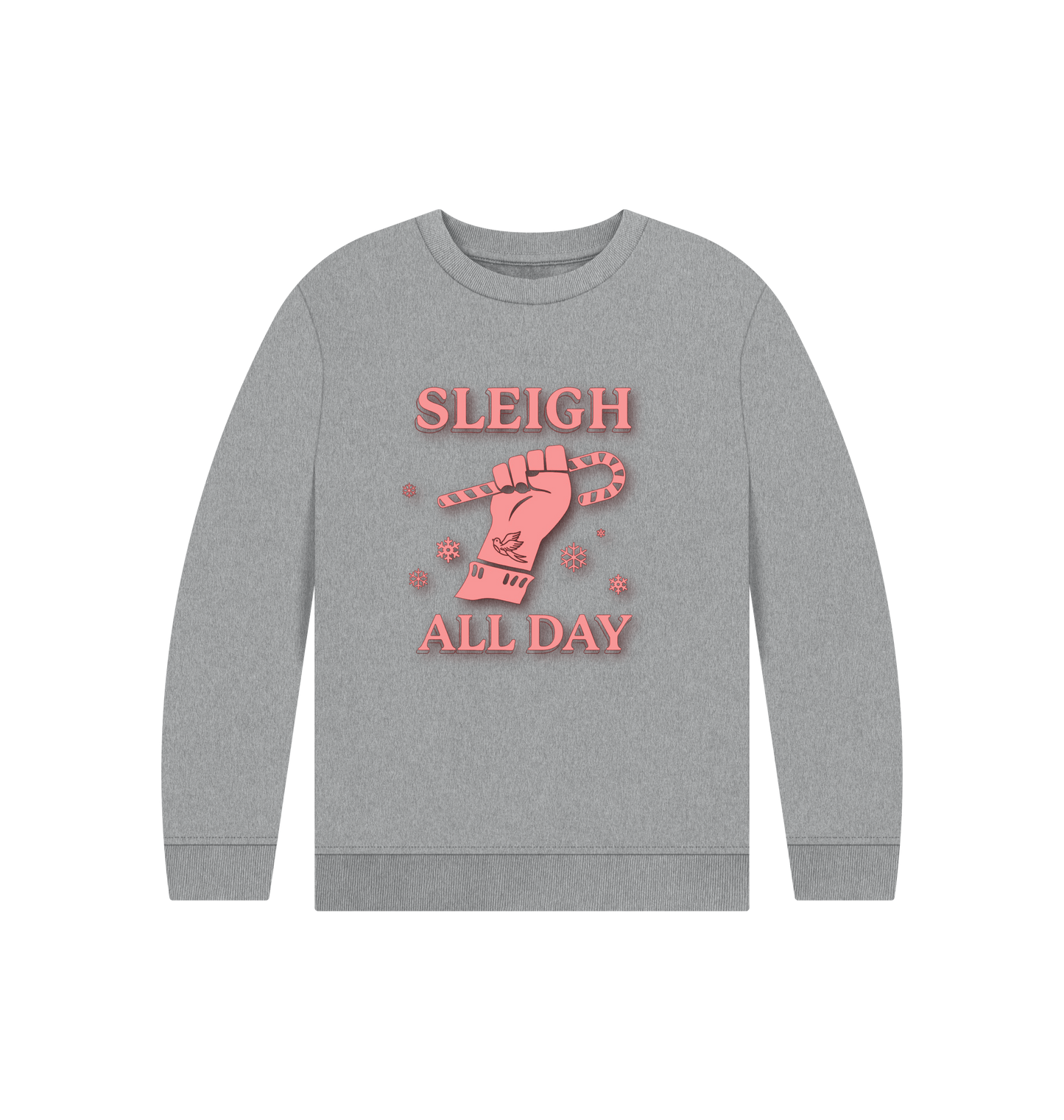 Athletic Grey Printed Kids Jumper Front