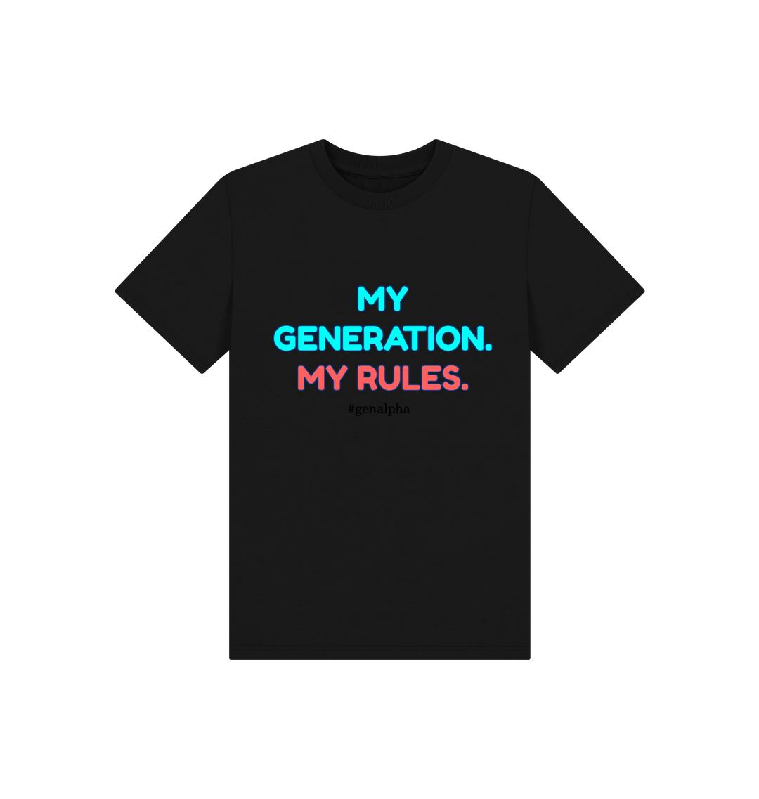 Black Printed Kids T-Shirt