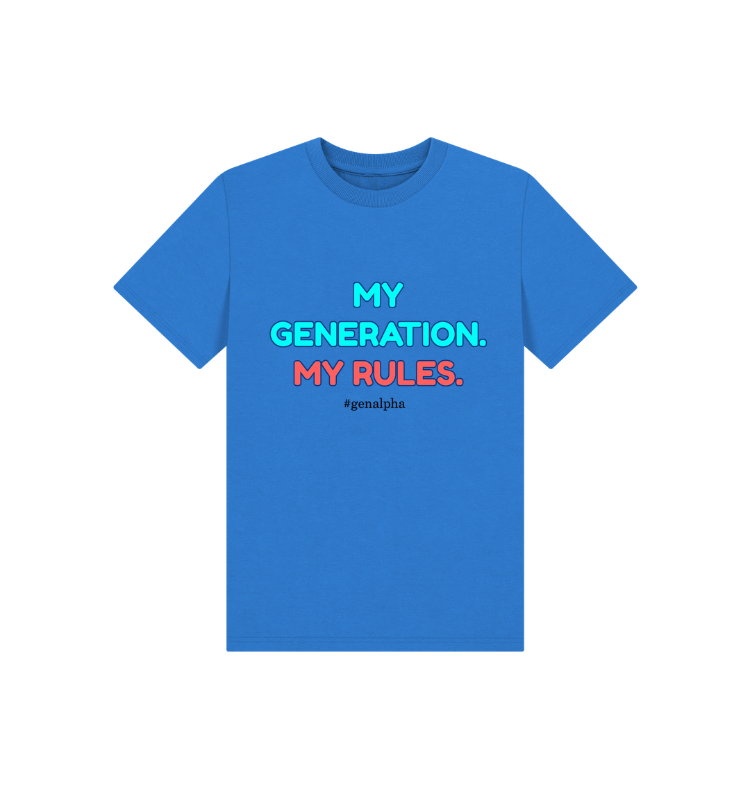 Bright Blue Printed Kids T-Shirt