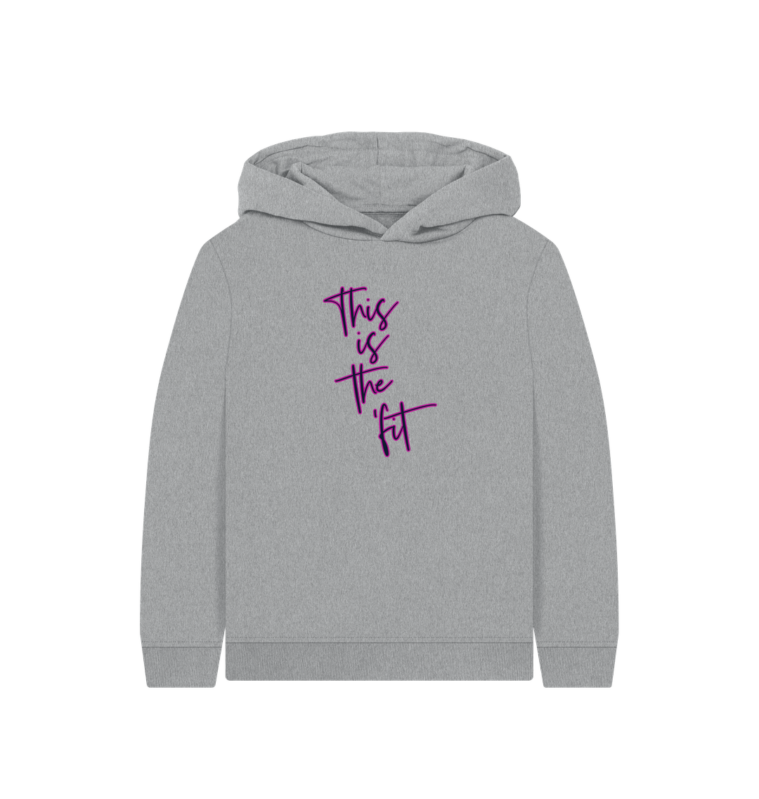 Athletic Grey Printed Kids Hoodie Front