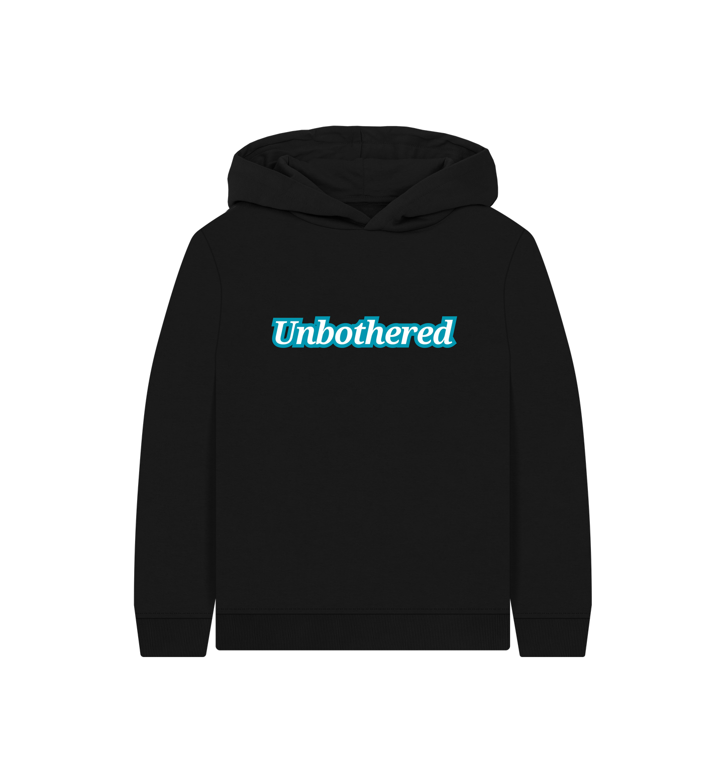 Black Printed Kids Hoodie Front
