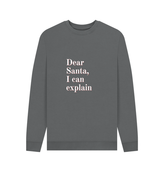 Slate Grey Printed Sweater Front