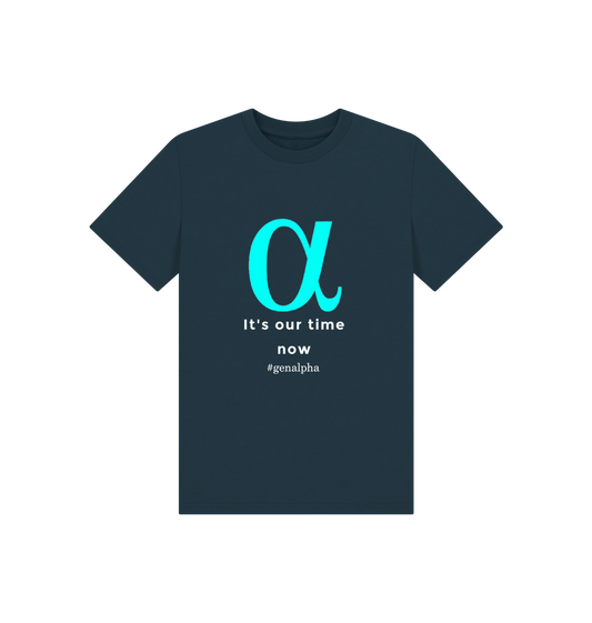 Denim Blue Printed Kids T-Shirt