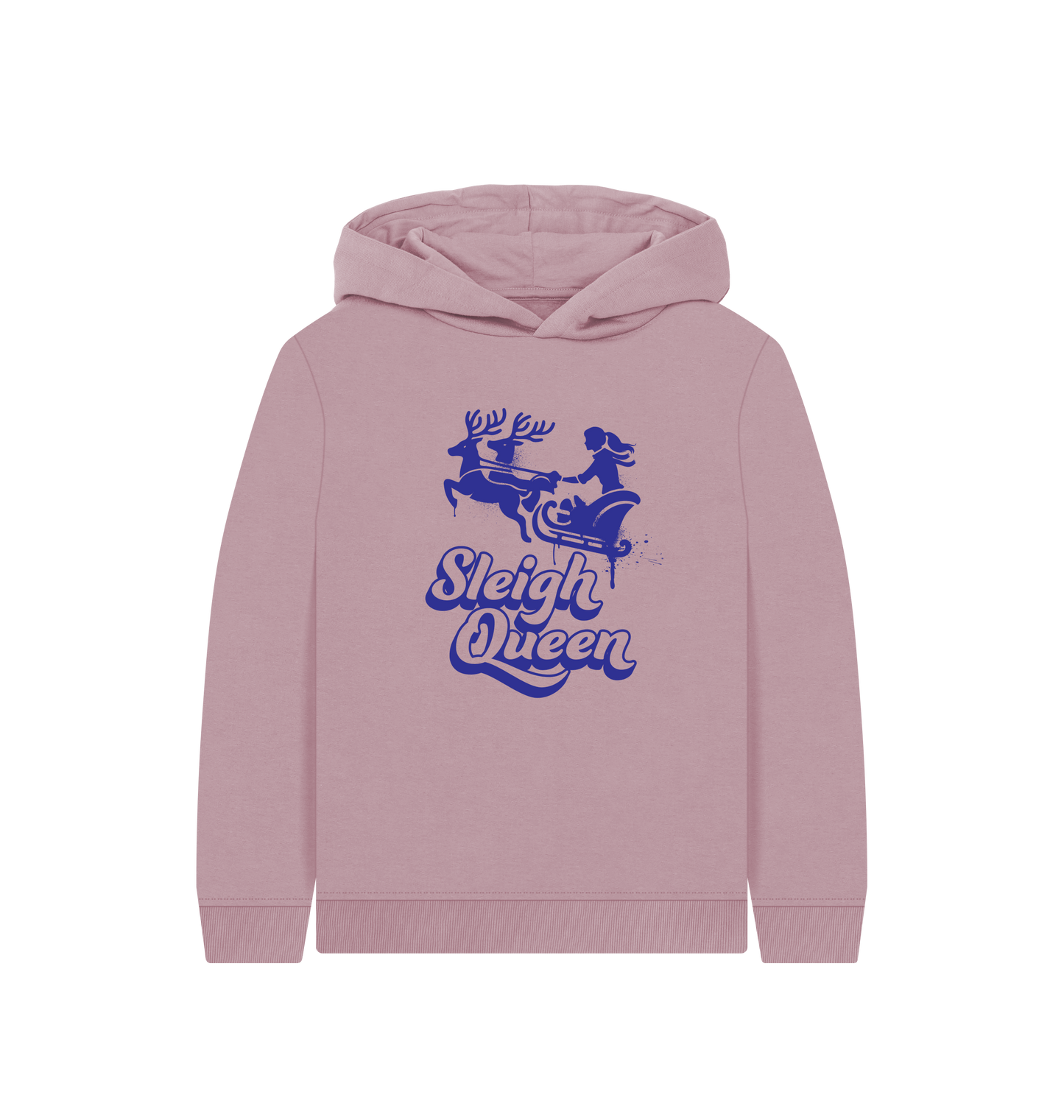 Mauve Printed Kids Hoodie Front