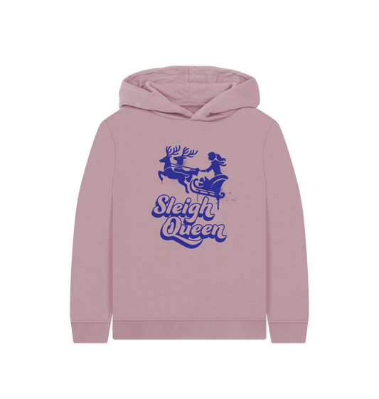 Mauve Printed Kids Hoodie Front