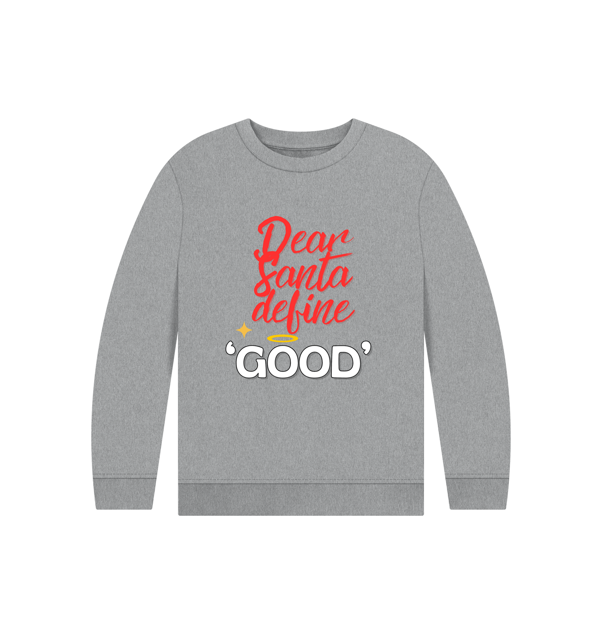 Athletic Grey Printed Kids Jumper Front