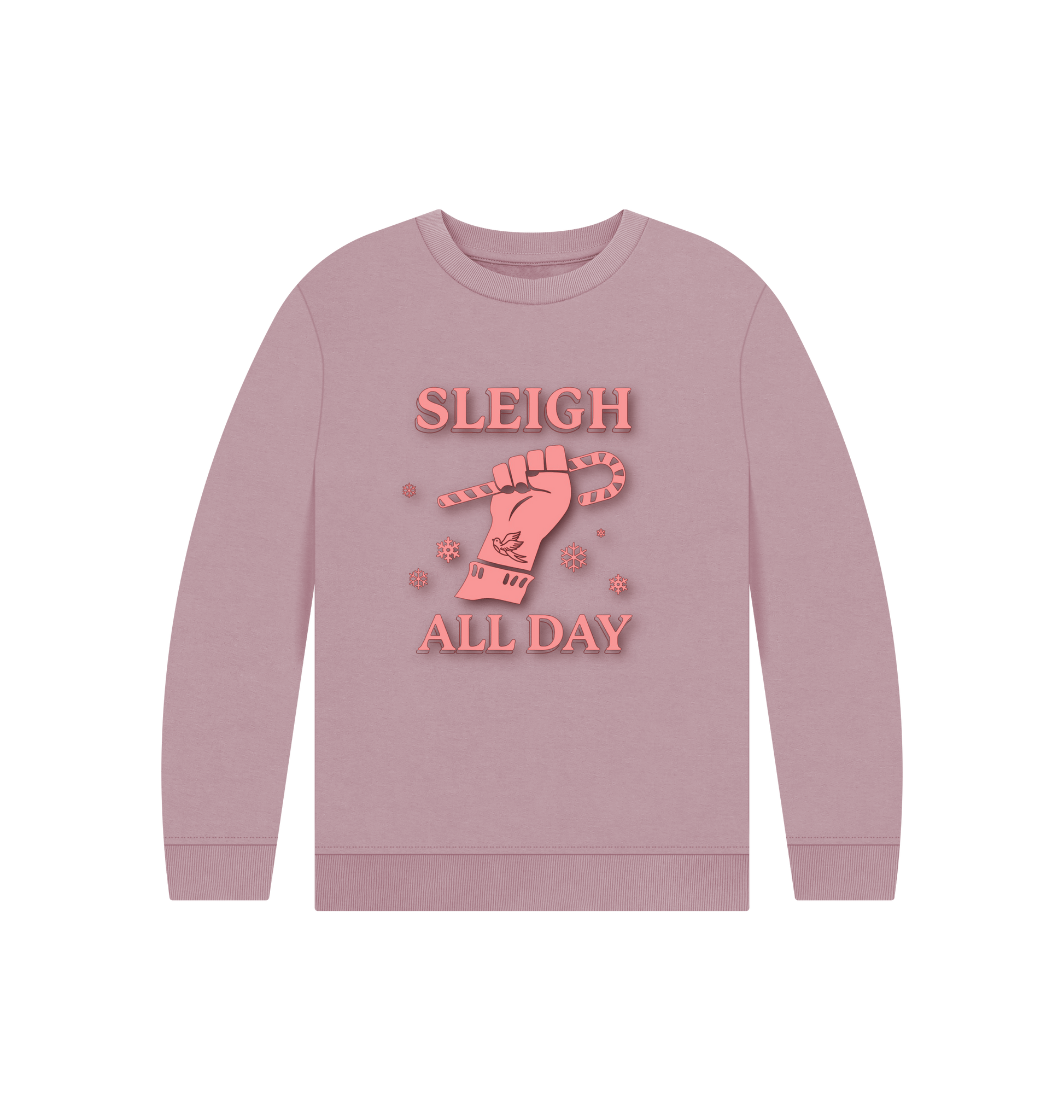 Mauve Printed Kids Jumper Front