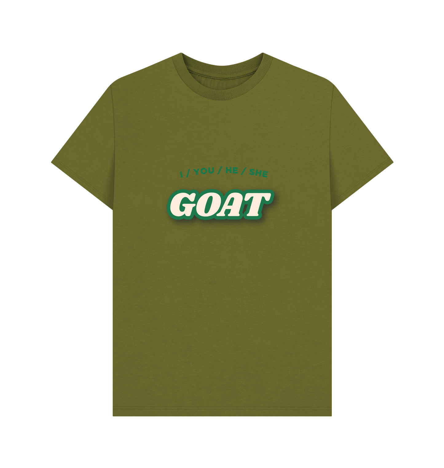 Moss Green Printed T-shirt Front