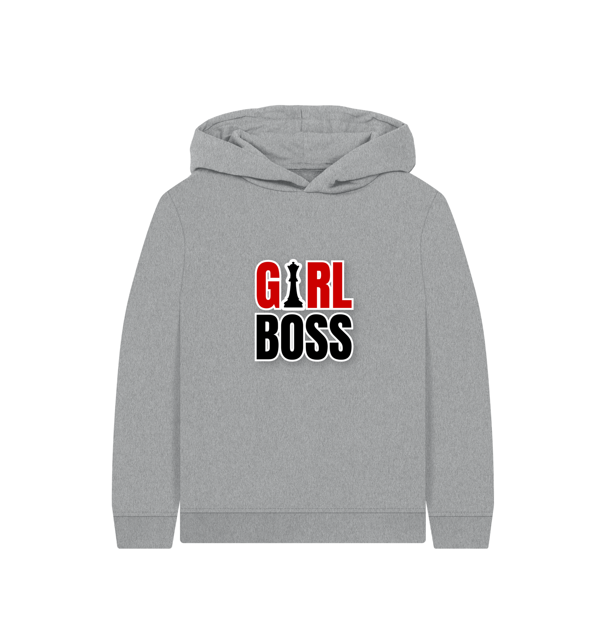 Athletic Grey Printed Kids Hoodie Front