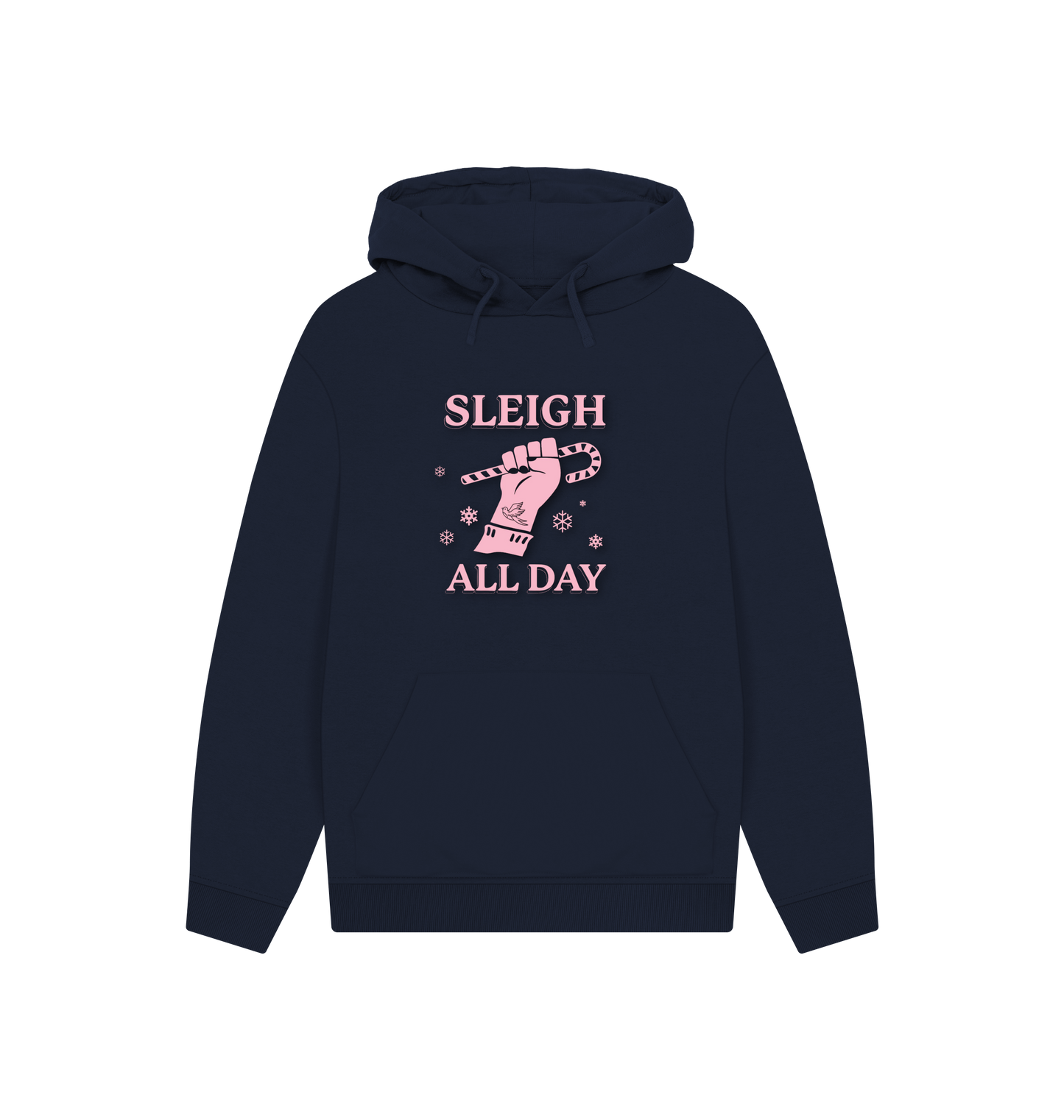 Navy Printed Hoody Front