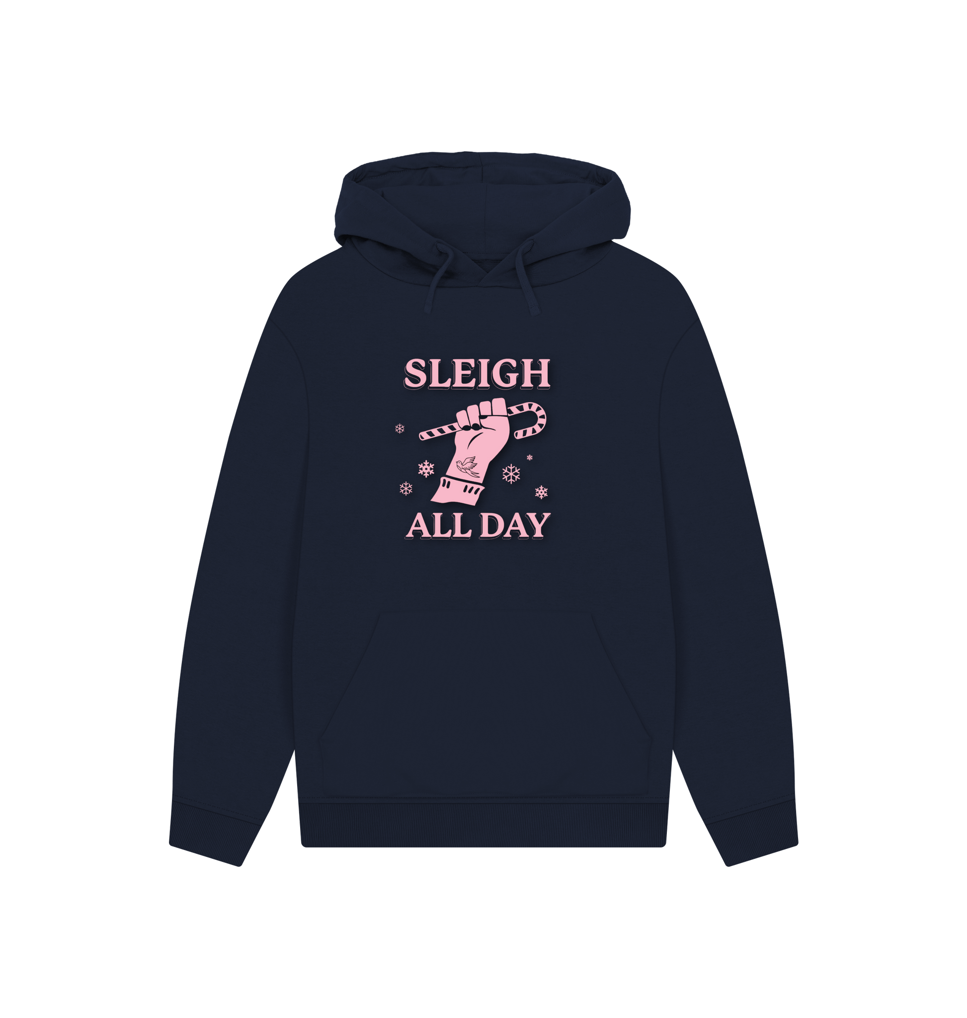 Navy Printed Hoody Front