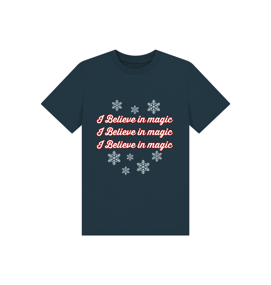 Denim Blue Printed Kids T-Shirt Front