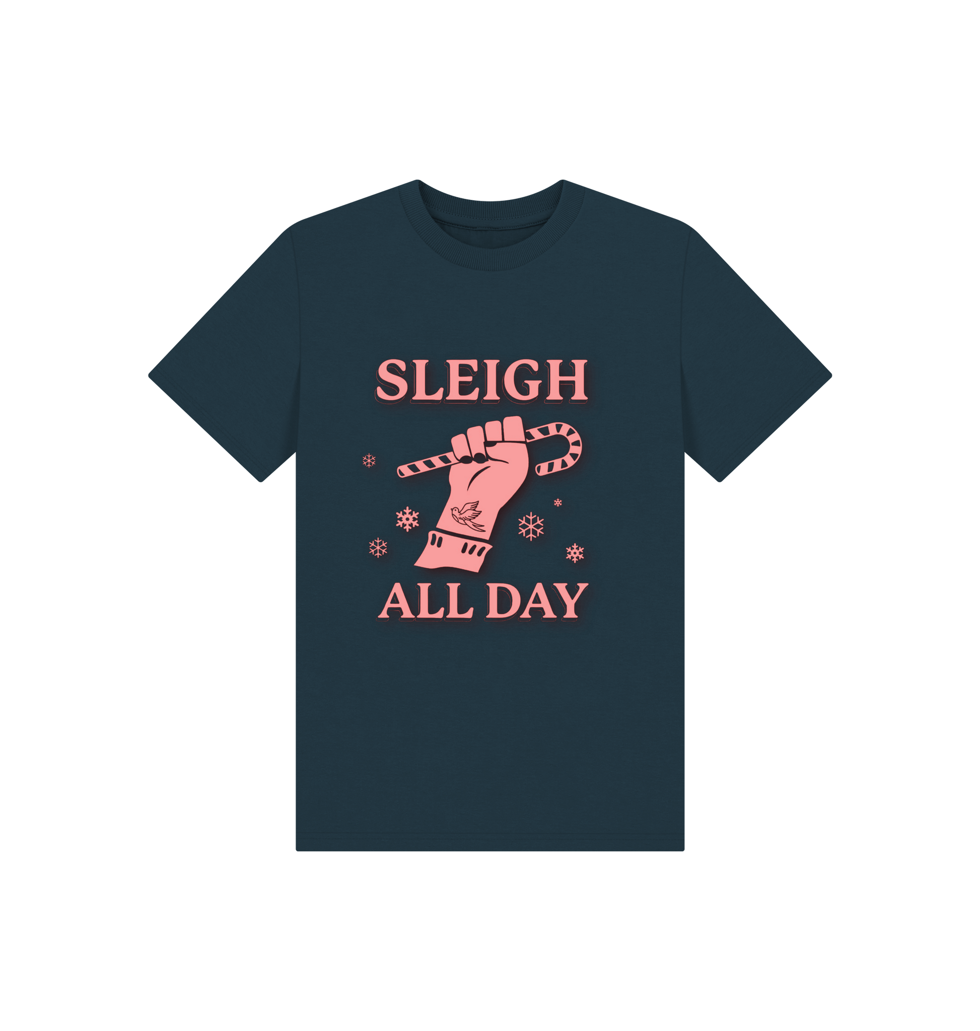 Denim Blue Printed Kids T-Shirt Front