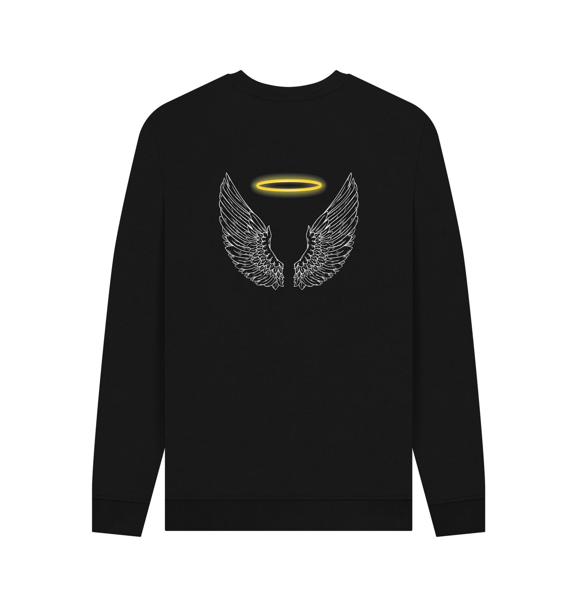 Black Printed Sweater Back