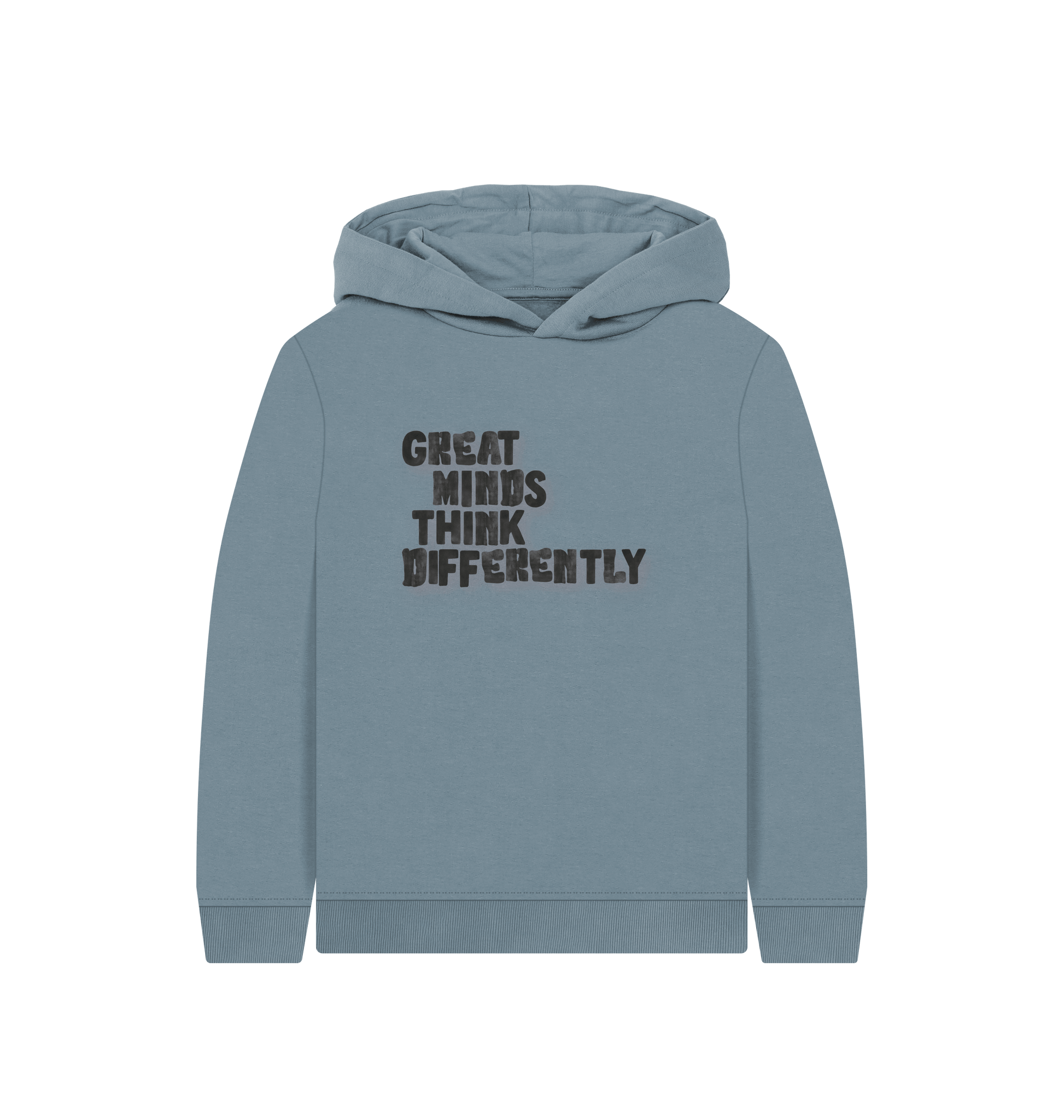 Stone Blue Printed Kids Hoodie Front