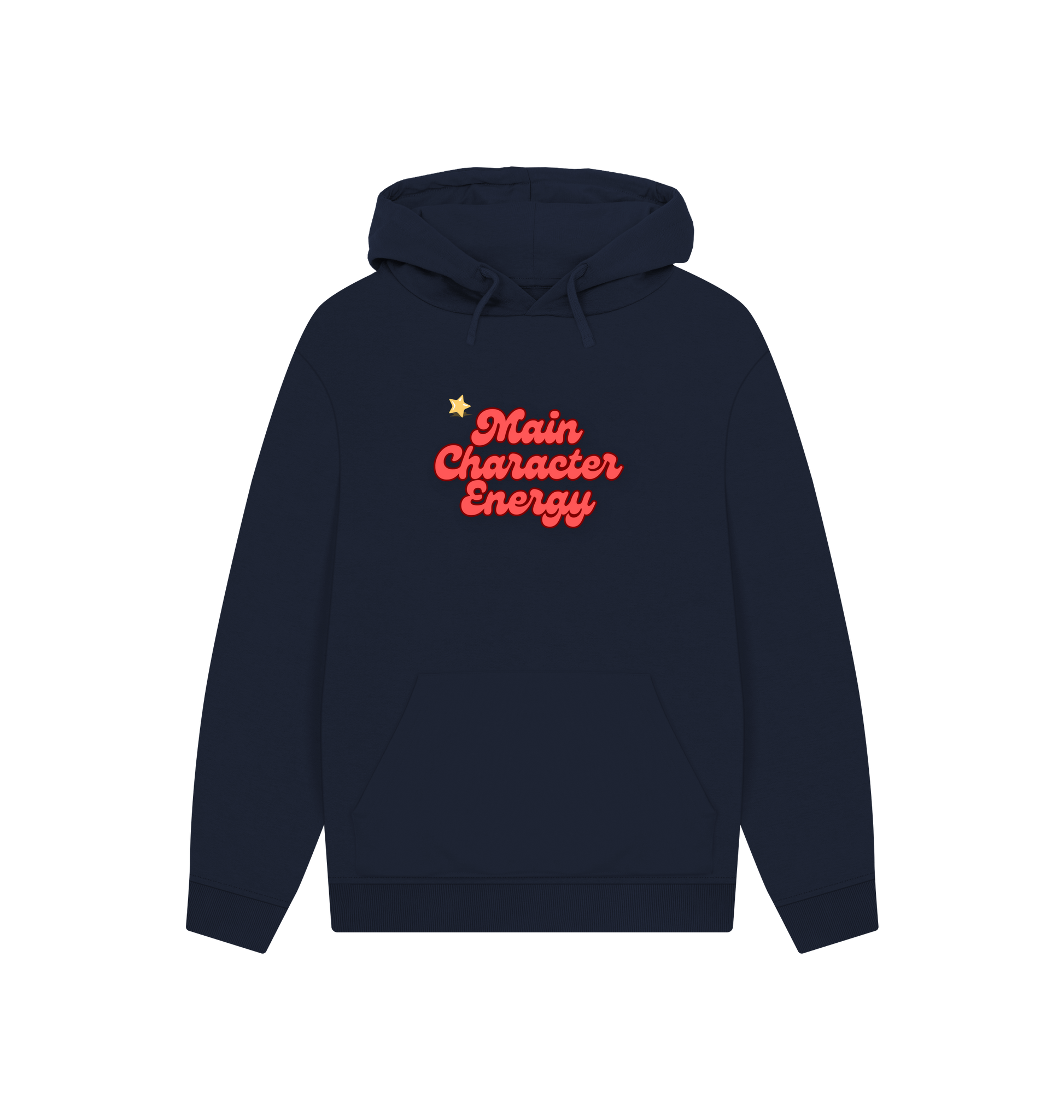 Navy Printed Hoody Front