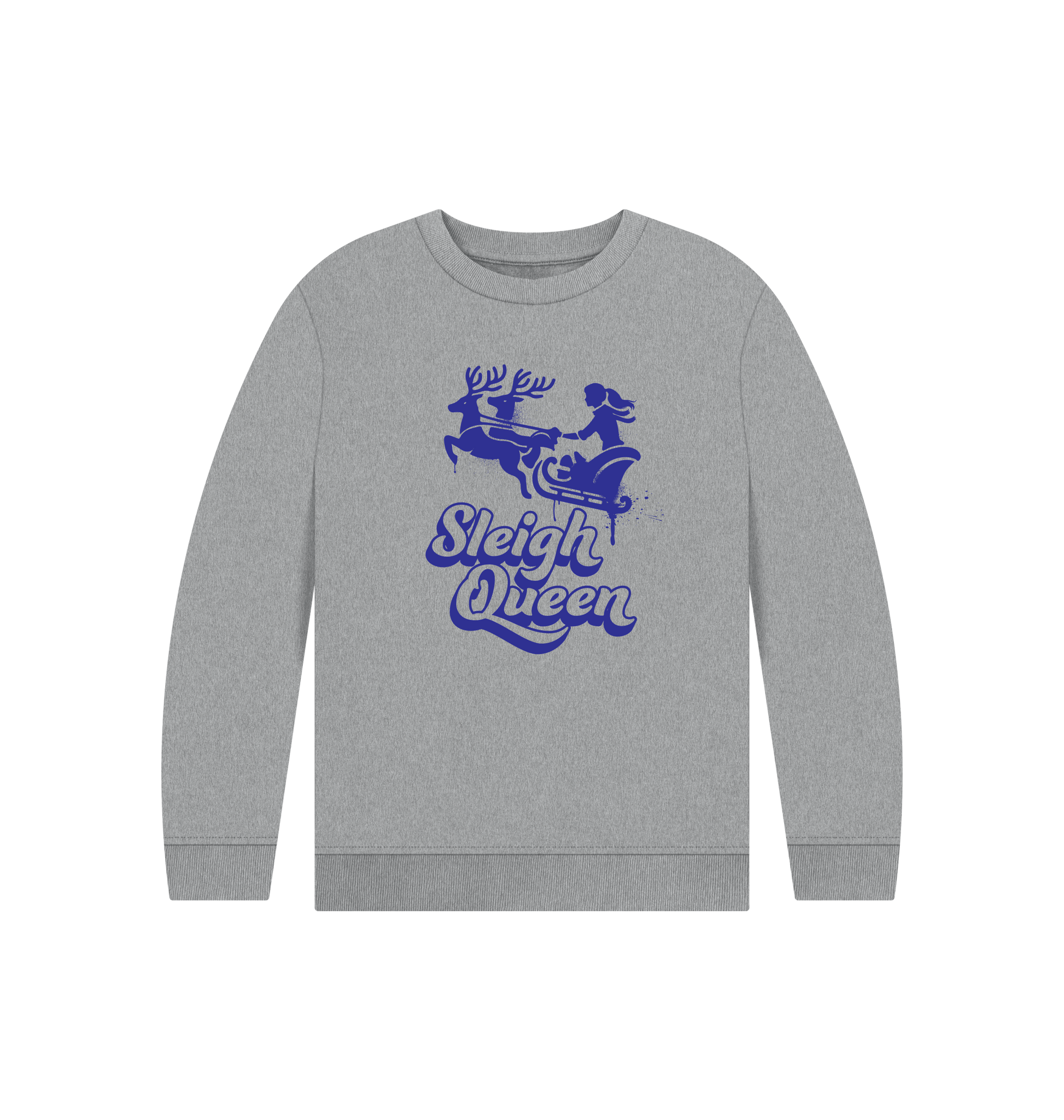 Athletic Grey Printed Kids Jumper Front