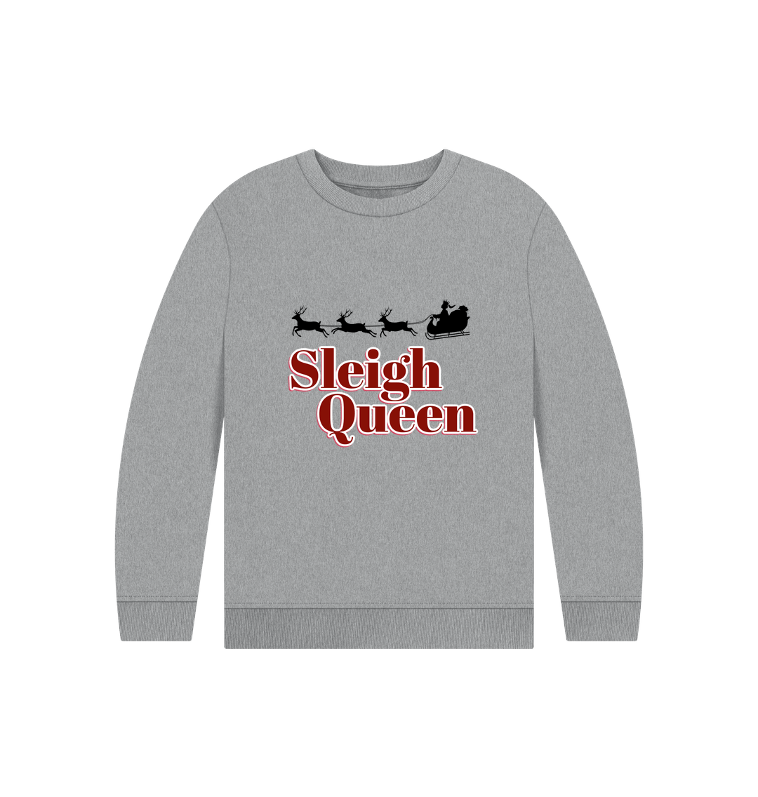 Athletic Grey Sleigh Queen - Kids' Christmas Jumper