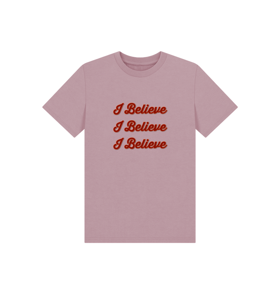 Mauve Printed Kids T-Shirt Front