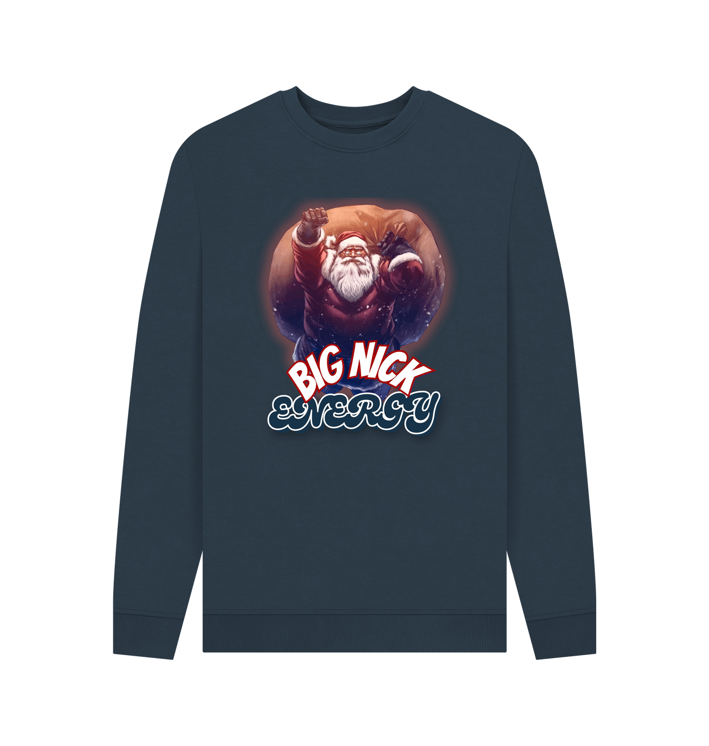 Navy Blue Printed Sweater Front