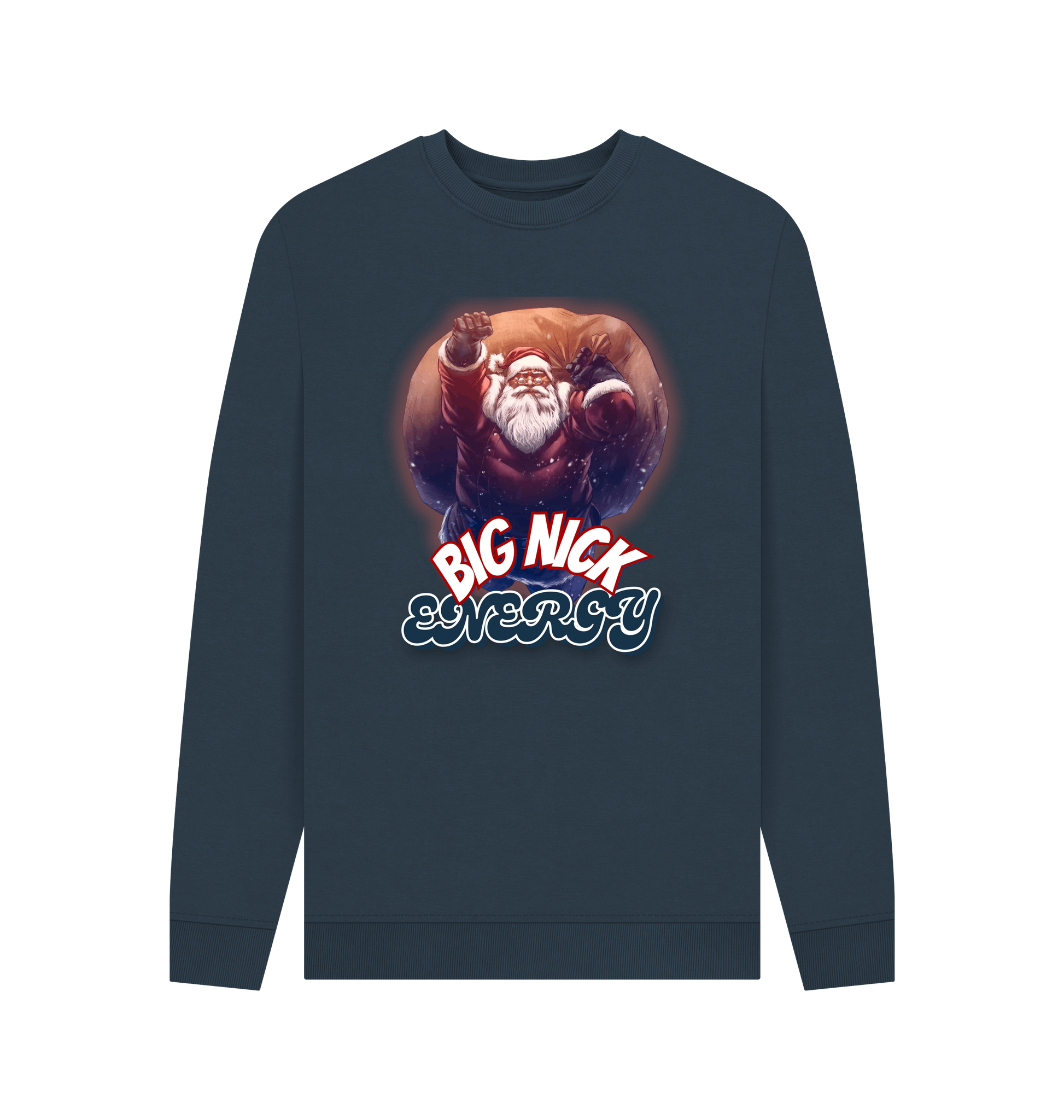 Navy Blue Printed Sweater Front