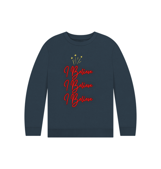 Navy Blue Printed Kids Jumper Front