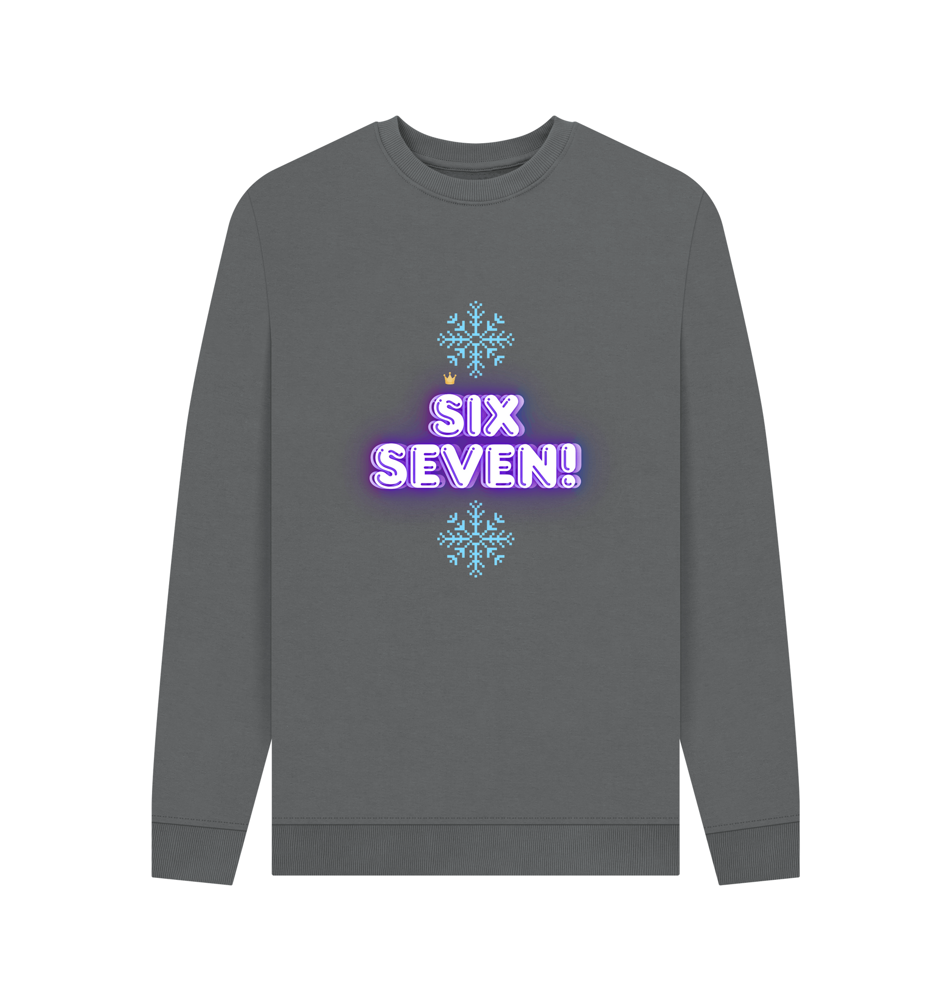 Slate Grey Printed Sweater Front