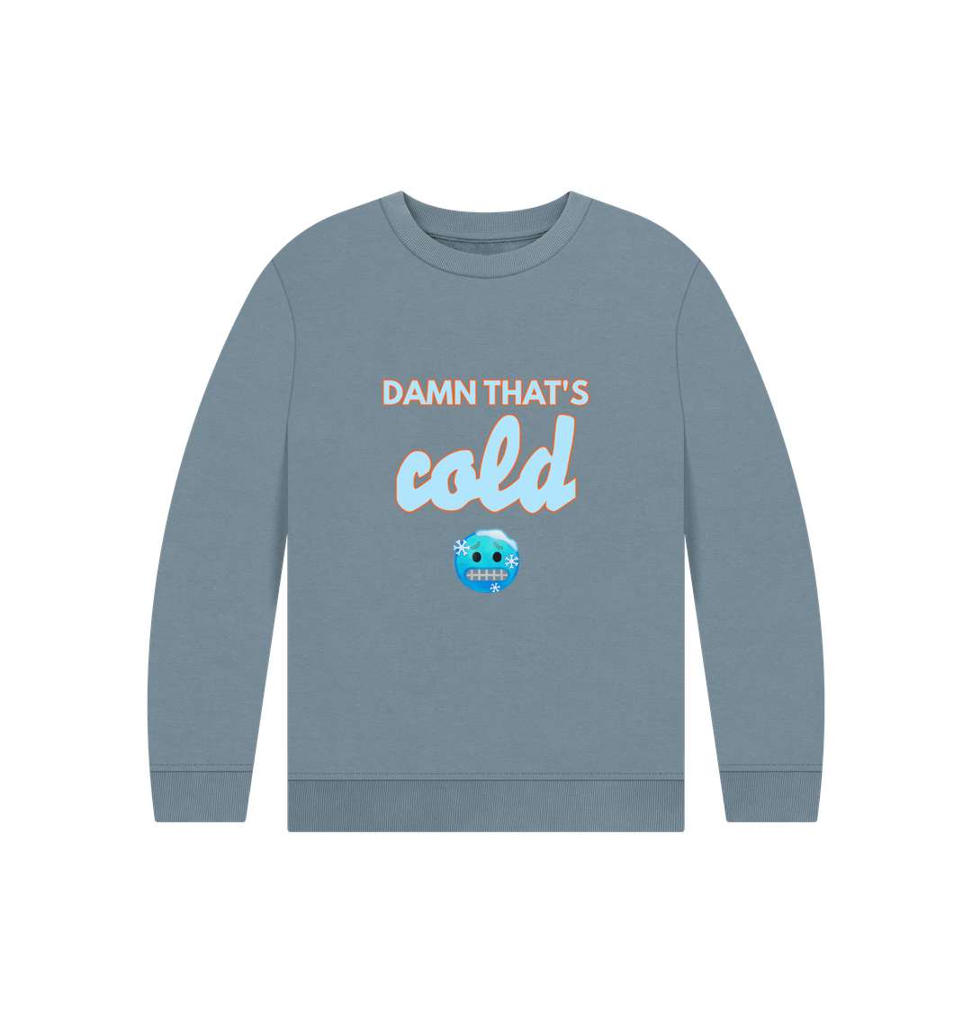 Stone Blue Printed Kids Jumper Front