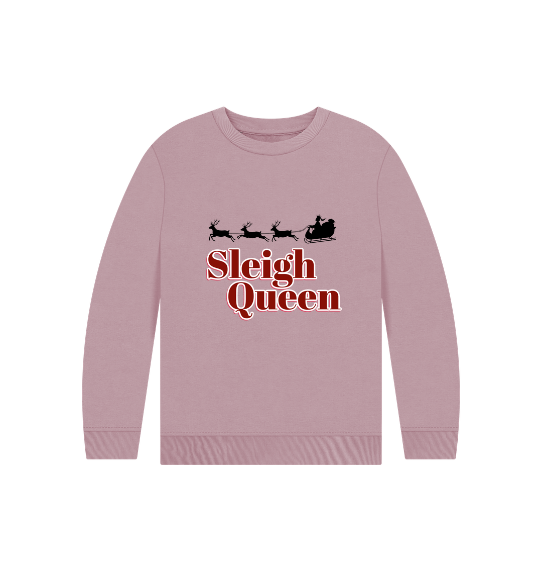 Mauve Sleigh Queen - Kids' Christmas Jumper