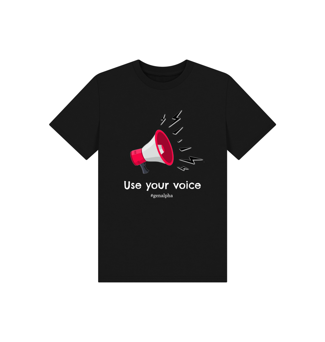Black Printed Kids T-Shirt