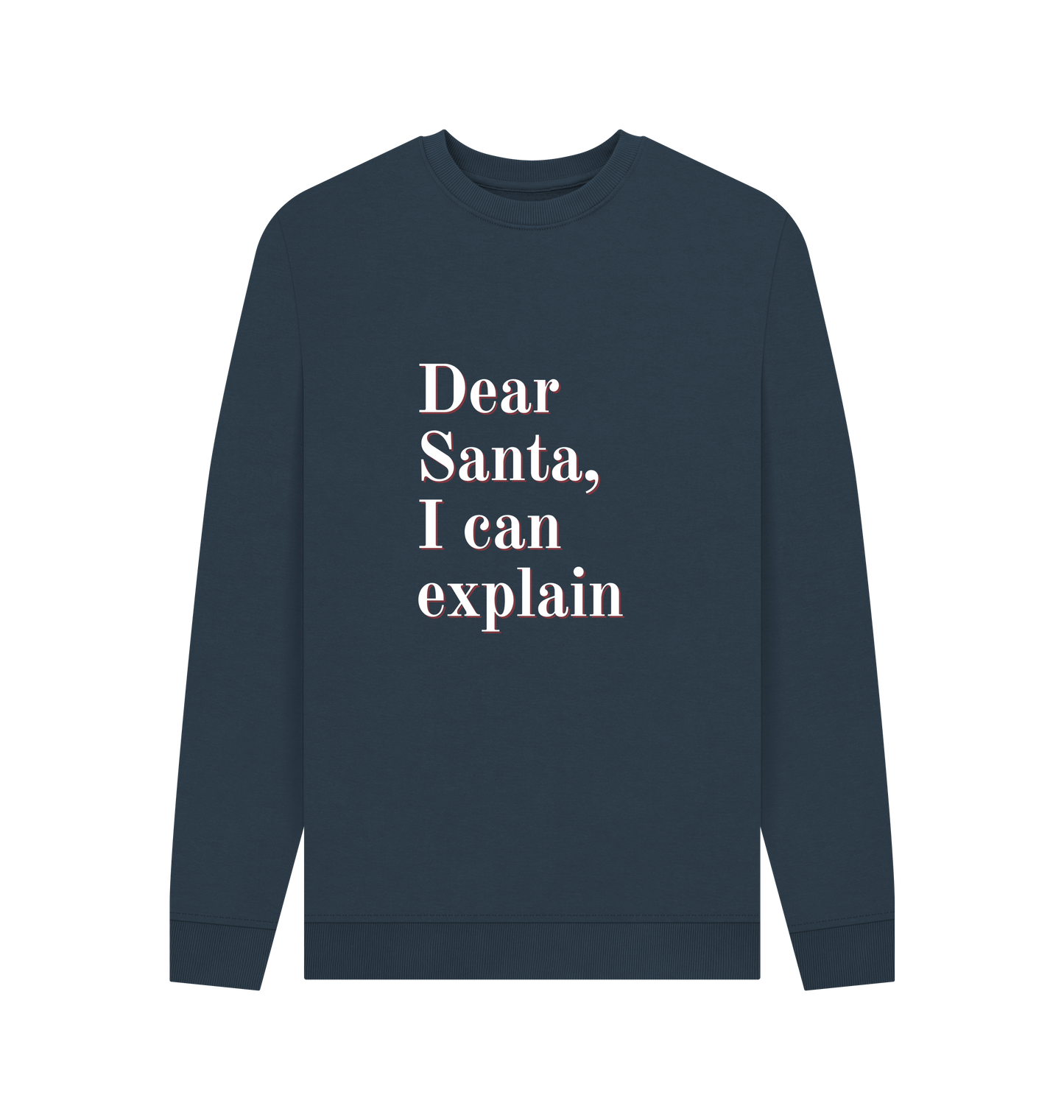 Navy Blue Printed Sweater Front