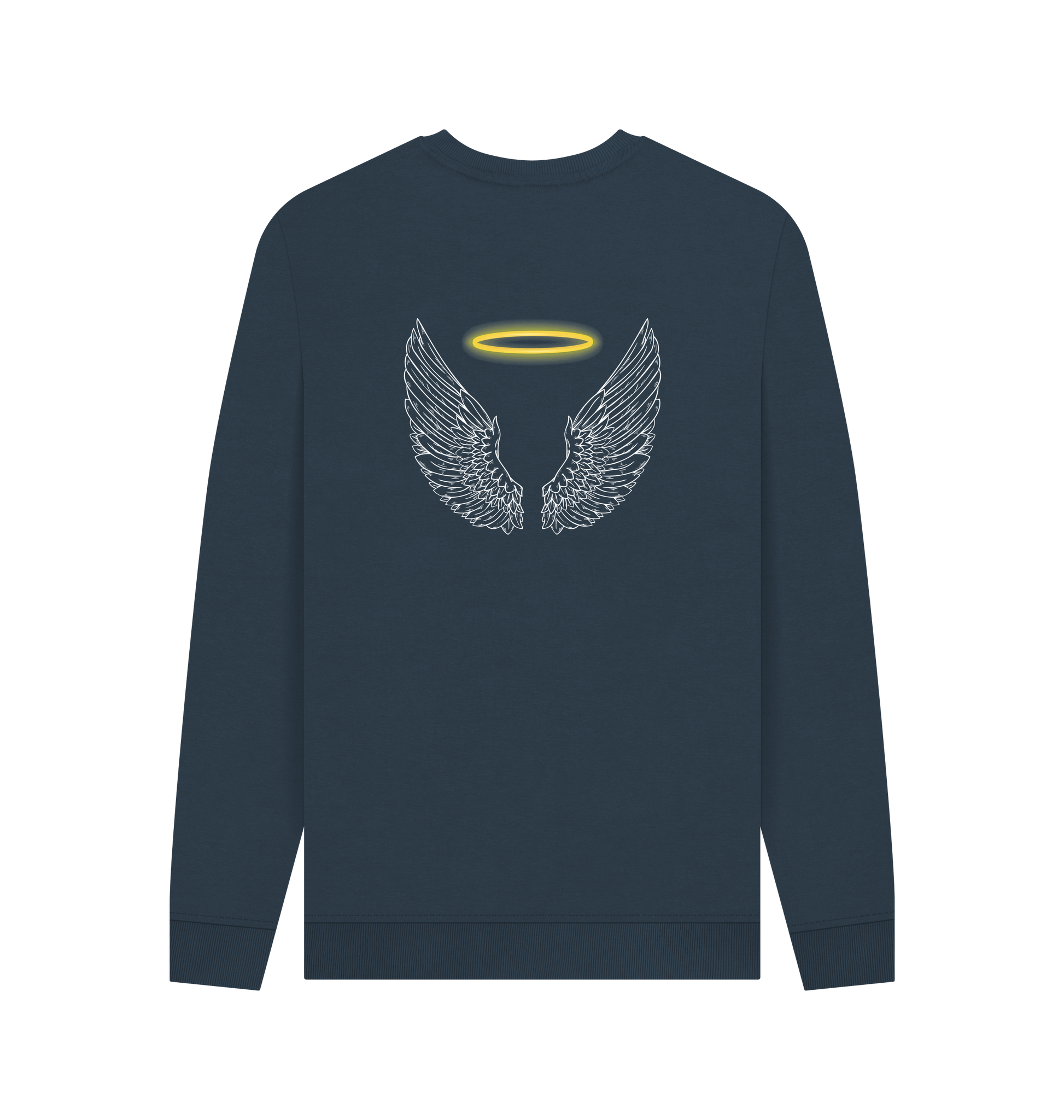 Navy Blue Printed Sweater Back