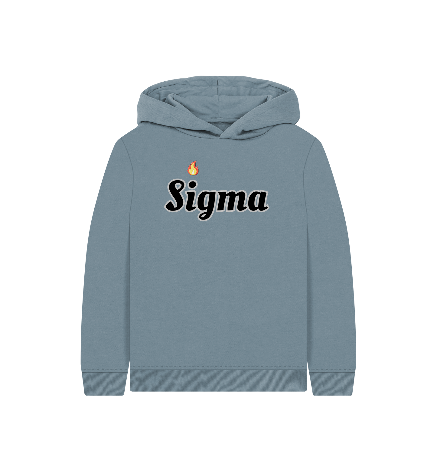 Stone Blue Printed Kids Hoodie Front