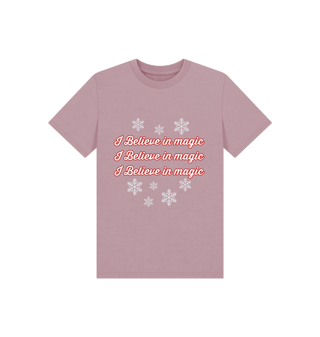 Mauve Printed Kids T-Shirt Front