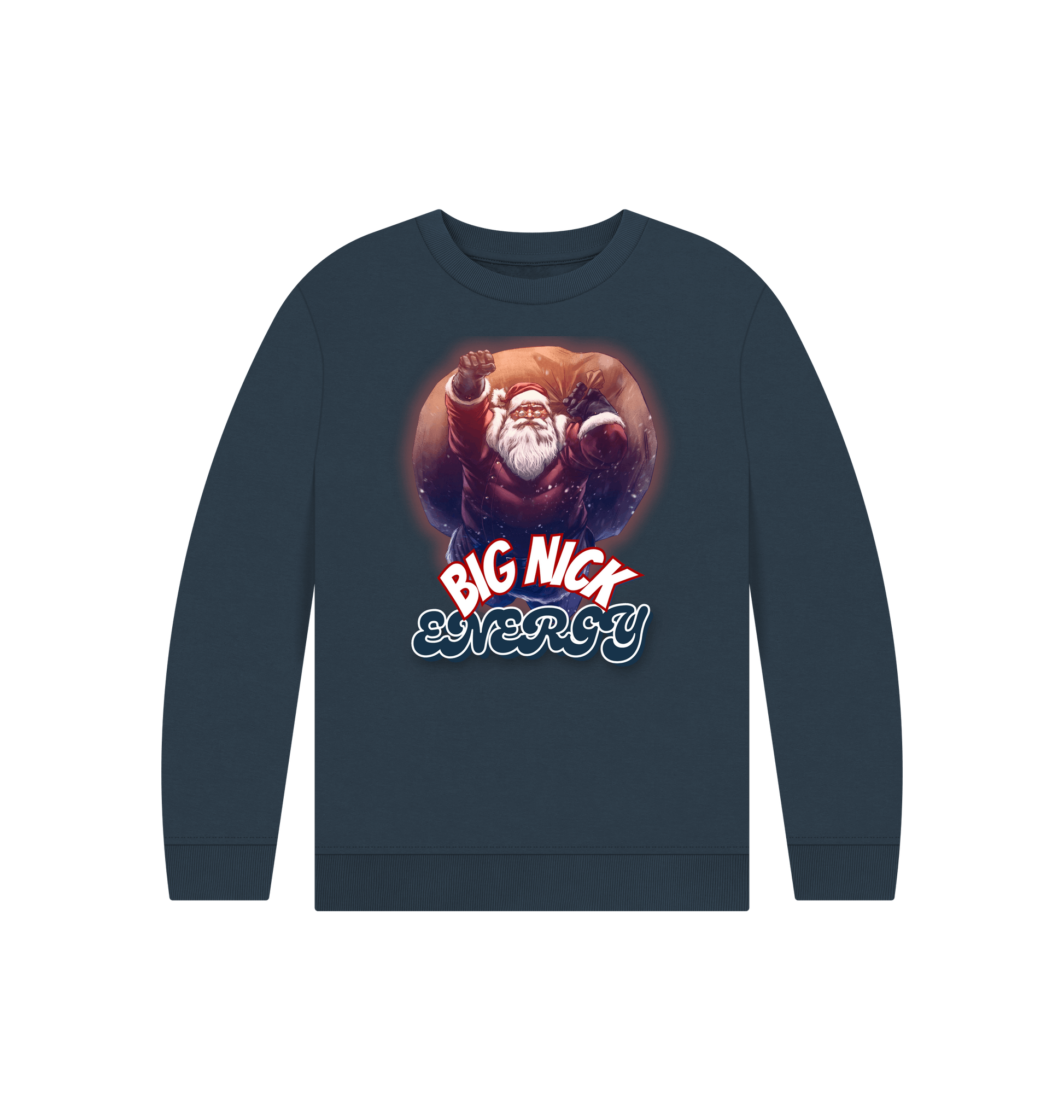 Navy Blue Printed Kids Jumper Front