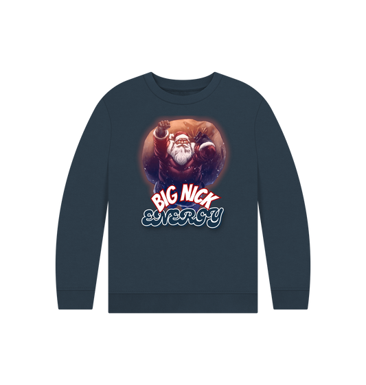 Navy Blue Printed Kids Jumper Front