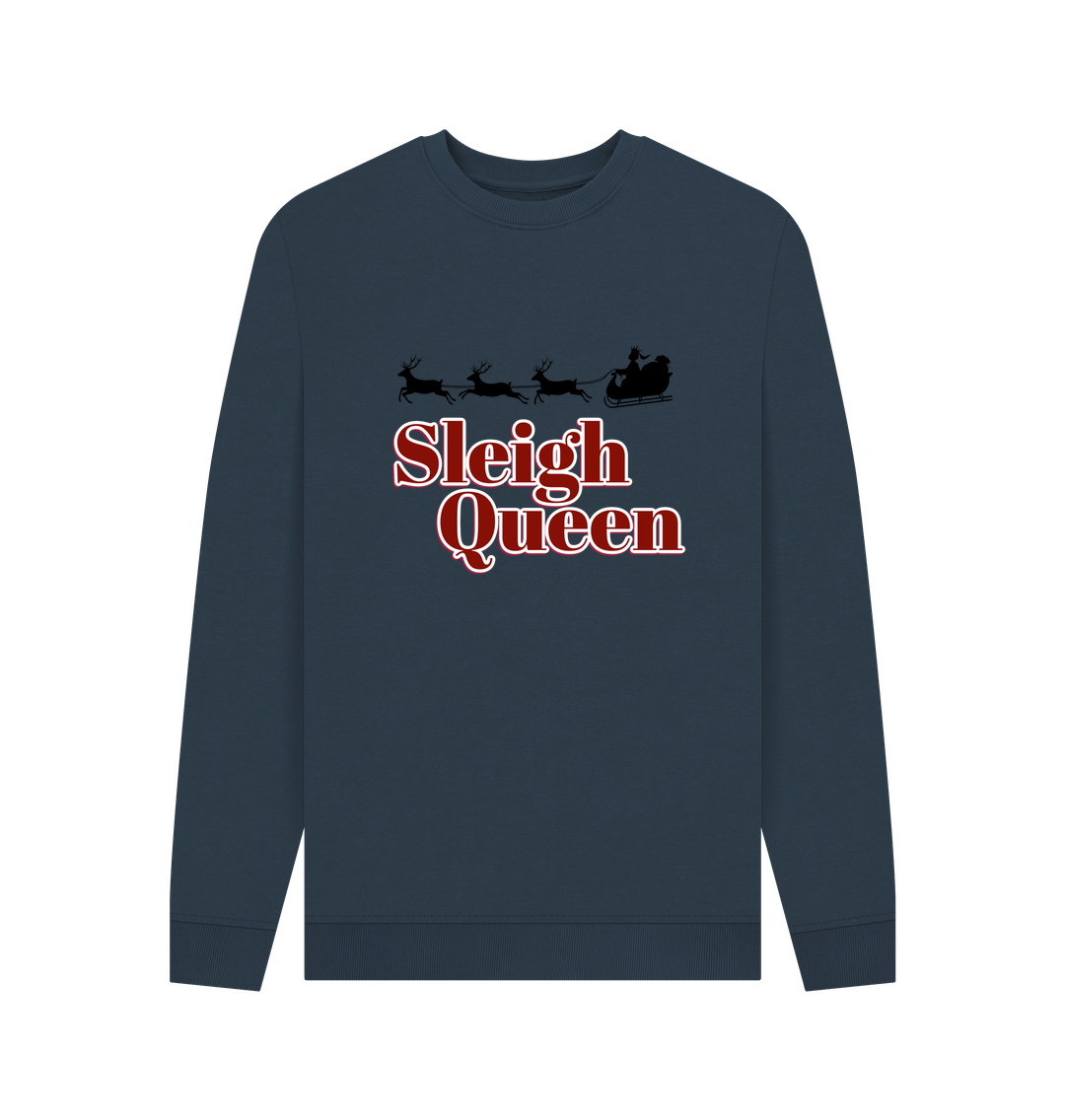 Navy Blue Sleigh Queen - Adult Christmas Sweater