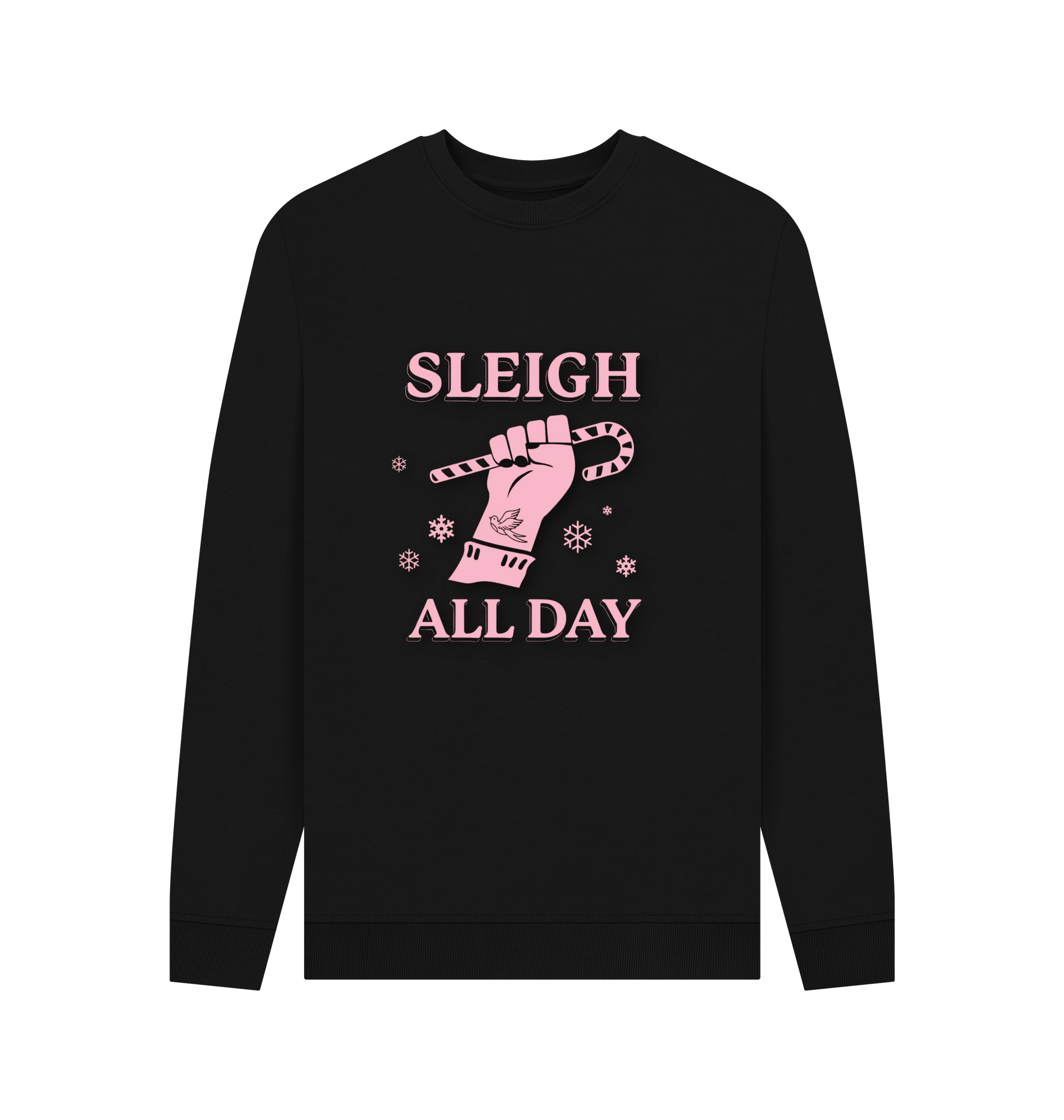 Black Printed Sweater Front