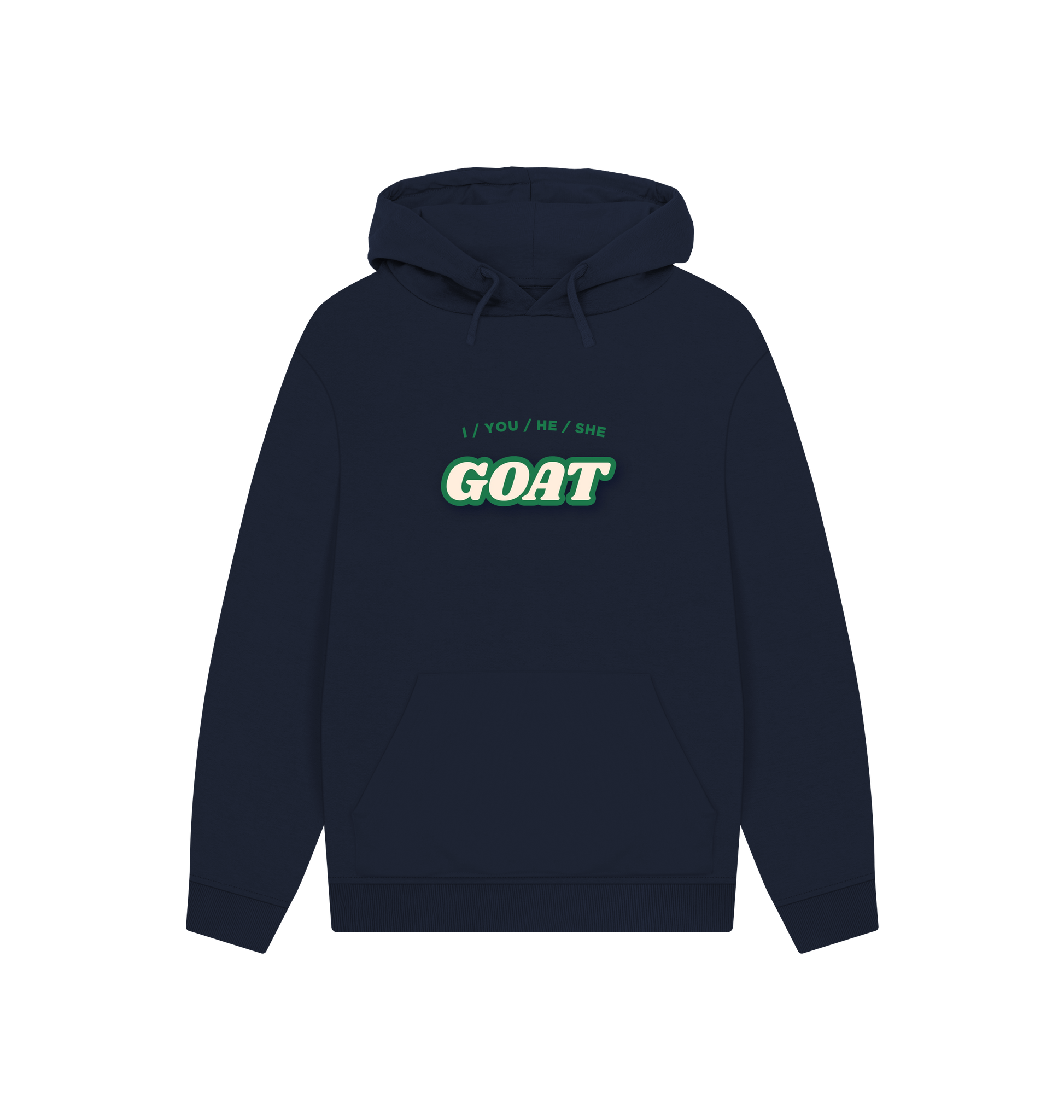 Navy Printed Hoody Front