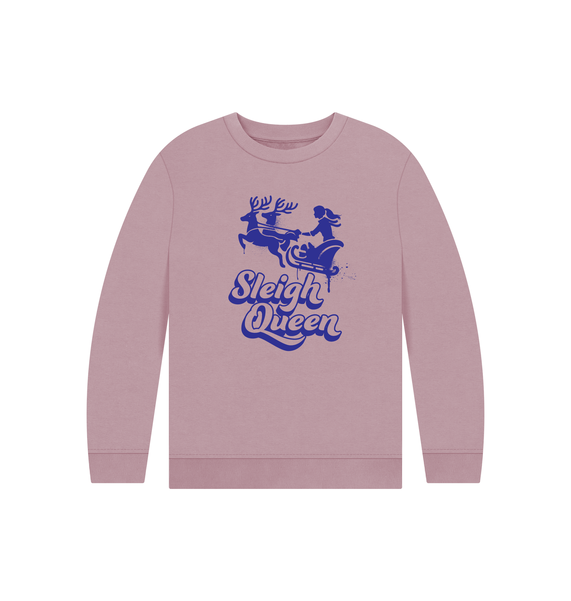 Mauve Printed Kids Jumper Front