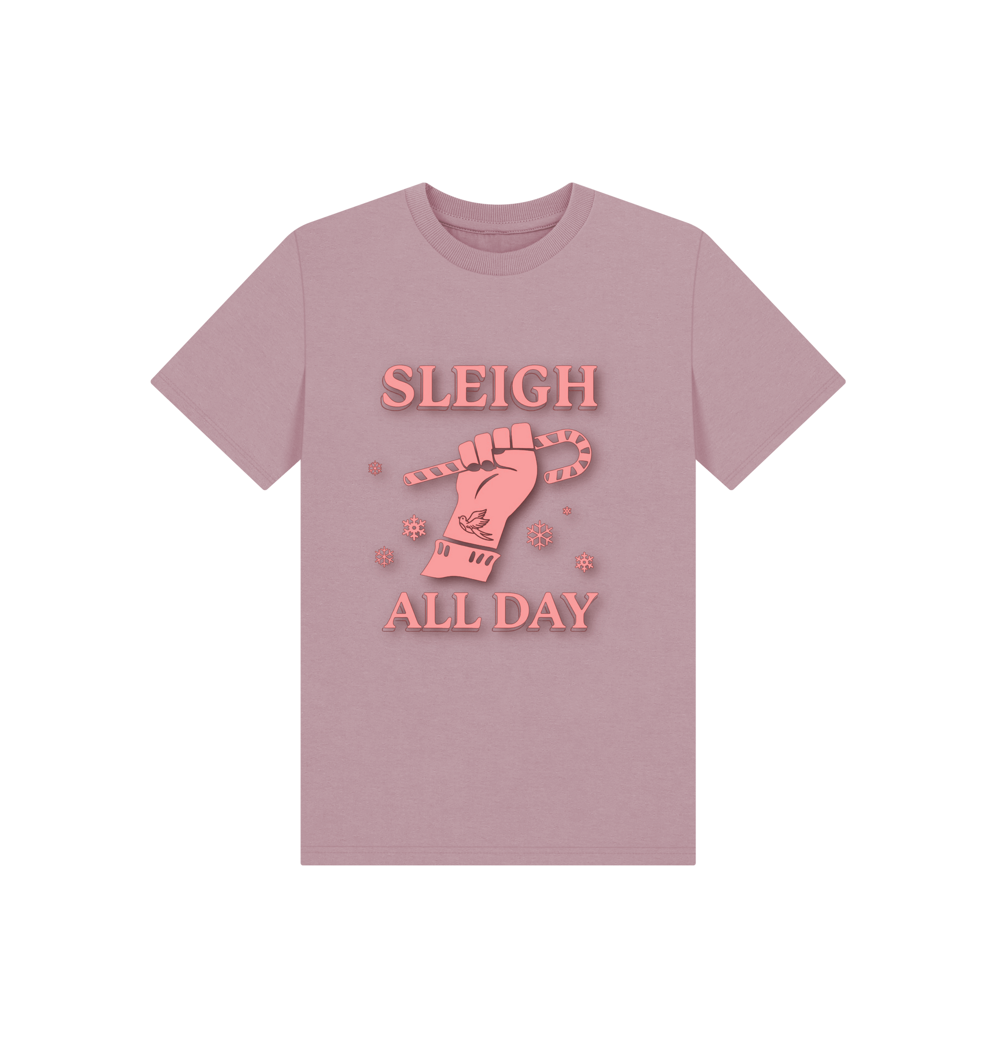 Mauve Printed Kids T-Shirt Front