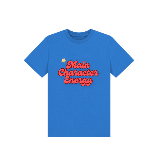 Bright Blue Printed Kids T-Shirt Front